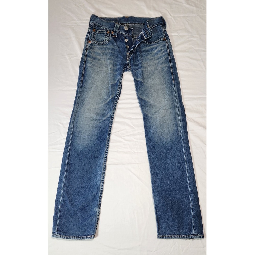 Levi Jeans Women's 29x32 Blue 901 Regular Straight Leg Low Rise Button Closure